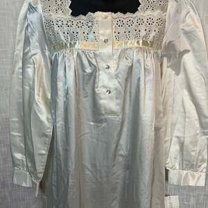 Vintage Bali Studio Satin Lace Night Gown Off White Medium